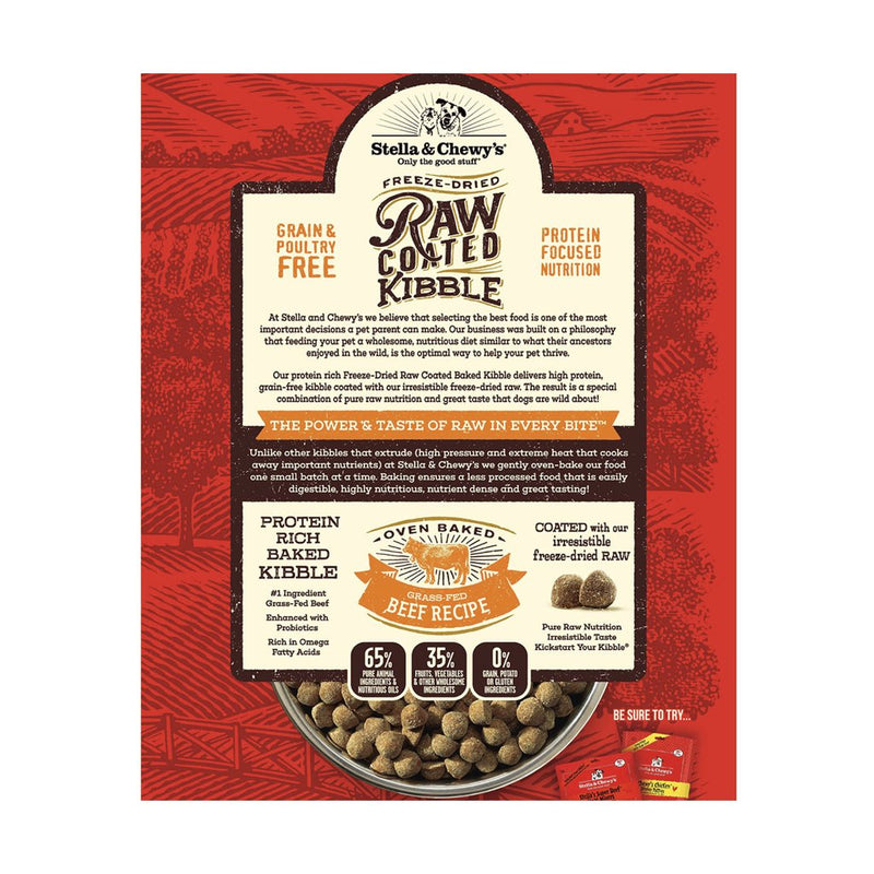 STELLA & CHEWY'S RAW COATED GRASS-FED BEEF KIBBLE DOG FOOD